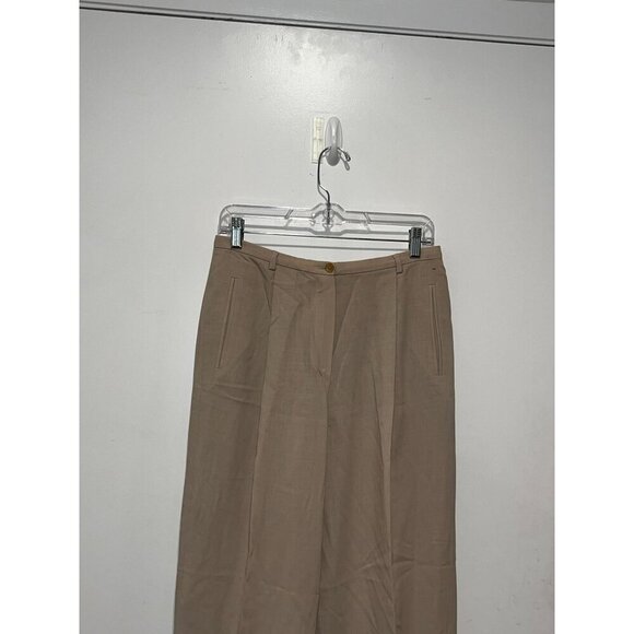 Giorgio Armani Le collezioni Beige Wool Straight-Leg Women's Trousers Size 10 - Picture 2 of 8